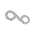 thumbnail image 1 of COMOK Washing Machine Repair Tool Double Ended Silver Tone Metal 36mm 38mm Hex Wrench Hexagon Spanner, 1 of 4