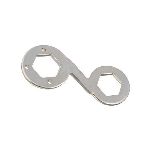 COMOK Washing Machine Repair Tool Double Ended Silver Tone Metal 36mm 38mm Hex Wrench Hexagon Spanner