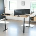 thumbnail image 2 of VIVO Electric 77" x 71" Corner Desk, Reclaimed Wood Table Tops, Black Frame, 2 of 8