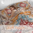thumbnail image 3 of Vintage Queen Size Comforter Set, Abstract Orange Bohemian Farmhouse Tribal Bedding for All Seasons, 4 Pcs Bed Set, 1Quiltcover (90"x92") ,1Sheet(94"x116"), 2Pillowcases (30"x20"), 3 of 9