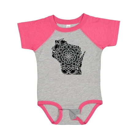 

Inktastic Wisconsin Silhouette Mandala Gift Baby Boy or Baby Girl Bodysuit