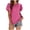Hot Pink, variant on Brglopf Women Summer Tunic Tops Casual Crew Neck Ruffle Short Sleeve Blouse Solid Hollow out Dressy T Shirts