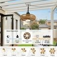 thumbnail image 3 of Noaman 20 inch Outdoor Ceiling Fan with Light Remote Control, Waterproof Brown Ceiling Fan for Patio Gazebo, 3 Color Temperatures & Dimmable LED, 3 of 9