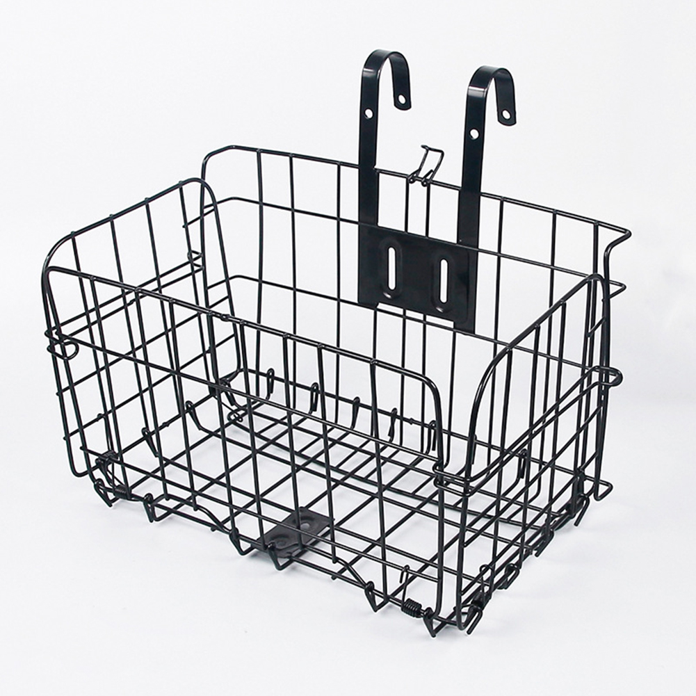Foldable Bicycle Bike Handlebar Front Basket Metal Wire Storage Carrier