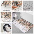 thumbnail image 6 of Orange Geometric Bath Mat 3 Piece Bathroom Rug Set, Abstract Plaid Colorful Grid Texture Non Slip Bath Rug Contour Mat and Toilet Lid Cover, Absorbent Shower Mats Soft Bath Rugs and Mats Sets, 6 of 8