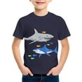 thumbnail image 2 of NAFUU Toddler Boy T-Shirts Cartoon Shark Prints Short Sleeve O-Neck Tops For Active Kids Summer Adventures Outdoor Wear Dressy Blouses For Boys Sizes 4-5 Years, 2 of 3