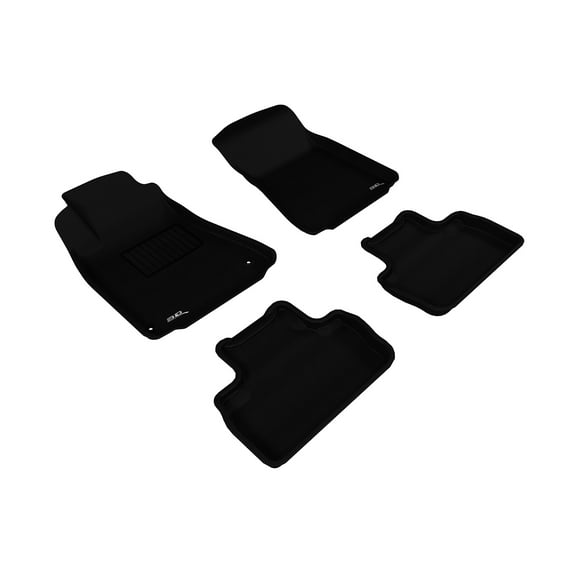 3D MAXpider Custom Fit Kagu Floor Mat (Black) Compatible with Lexus IS250/350/ ISF RWD 2006-2013 - Full Set