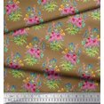 thumbnail image 2 of Soimoi polyester Crepe Fabric Leaves & Floral Print Fabric by the Yard 52 Inch Wide, 2 of 3