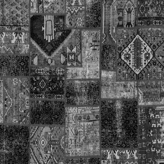 Ahgly Company Indoor Square Patchwork Gray Transitional Area Rugs, 5' Square