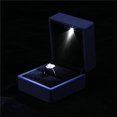 thumbnail image 5 of Xirurus Premium LED Lighted Ring Storage Box, Fashionable Engagement Jewelry Display Case with Soft Plush Interior, Perfect for Wedding Proposals and Anniversaries, 2.56 inches / 6.5 cm, Blue, 5 of 9