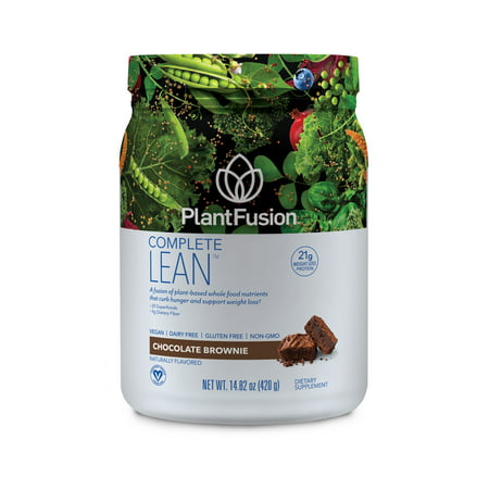 PlantFusion Lean Plant Based Weight Loss Protein Powder, Chocolate Brownie, 14.8 oz, 10 (Best Lean Protein Powder For Men)