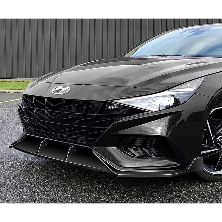 Carbon Painted Front Bumper Lip For 2021–2023 Hyundai Elantra N-Line – DTM 3-Piece Kit