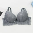 thumbnail image 4 of Fatuov Women's Push Up Underwire Bra Full Coverage Comfort Bra for Running, Supportive Solid Color Lightly Lined Bra 38C, Gray, 4 of 4
