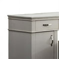 thumbnail image 3 of Saltoro Sherpi 3 Drawer Fabric Upholstered Wooden Vanity Desk with Padded Stool, Gray, 3 of 8