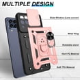 thumbnail image 3 of Samsung Galaxy M53 5G Case,Compatible with Samsung Galaxy M53 Case with HD Screen Protector with Slide Camera Cover, 360°Rotation Ring Kickstand [Military Grade] Case for Samsung M53 5G,Rose Gold, 3 of 15