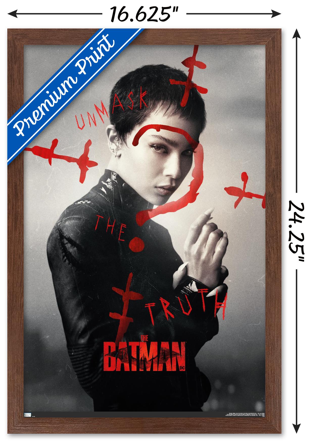 DC Comics Movie The Batman - Selina Kyle A.K.A. Catwoman One Sheet Wall Poster, 14.725" x 22.375" Framed