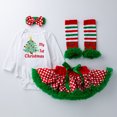 thumbnail image 3 of Conjuntos de ropa de manga larga con bordado de árbol de dibujos animados para niñas y bebés de Navidad, mamelucos y falda, ropa infantil para bebés, 3 of 5