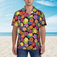 thumbnail image 2 of Fuzoiu Hawaiian Style Print Hawaiian Shirt for Men, Summer Beach Casual Short Sleeve Button Down Shirts, Men’s Beach Summer Shirts with Pocket,Small, 2 of 7