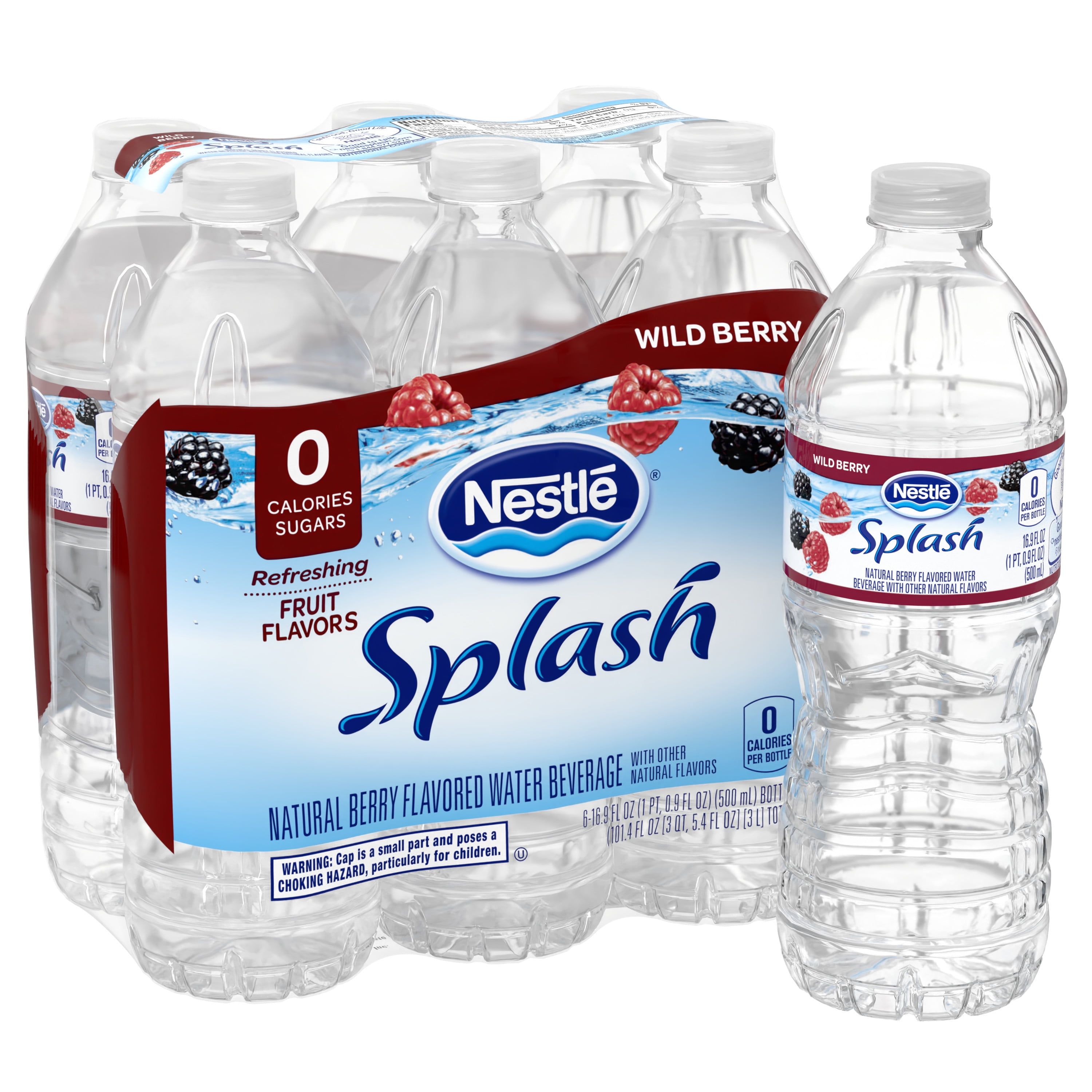 NESTLE SPLASH Water Beverage with Natural Fruit Flavor, Wild Berry