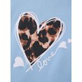 thumbnail image 4 of Fdqin Girls Sweatshirts Heart Printed 3pcs Long Sleeve Crewneck Pullover Tops Cute Fall Winter Casual Clothes,Blue Pink Black,9-10Y, 4 of 8