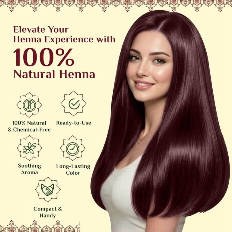 Neeta, Henna Paste for Hair, Reddish Brown, 4 Pack, Long-Lasting