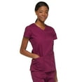 thumbnail image 4 of Dickies EDS Signature Scrubs Top for Women V-Neck Plus Size 85906, 2XL, Wine, 4 of 7