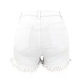 thumbnail image 4 of Pimfylm Jean Shorts for Women Casual Summer High Waisted Button Frayed Raw Hem Denim Shorts White, XL, 4 of 5