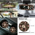 thumbnail image 5 of Yuyamidu Hedgehog Car Seat Covers Front Rear Full Set Pink Flower Steering Wheel Cover Seat Belt Pads Coasters Waste Bin Armrest Cover Cup Holders Rearview Mirror Cover Handbrake Cover Set, 14 PCS, 5 of 7