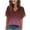 A313 Wine, variant on T-Shirt for Women Gradient Ombre V Neck Petal Sleeve Loose Fit Casual Relaxed Breathable Summer Blouse Soft Everyday Clothes Comfy Fashion Top