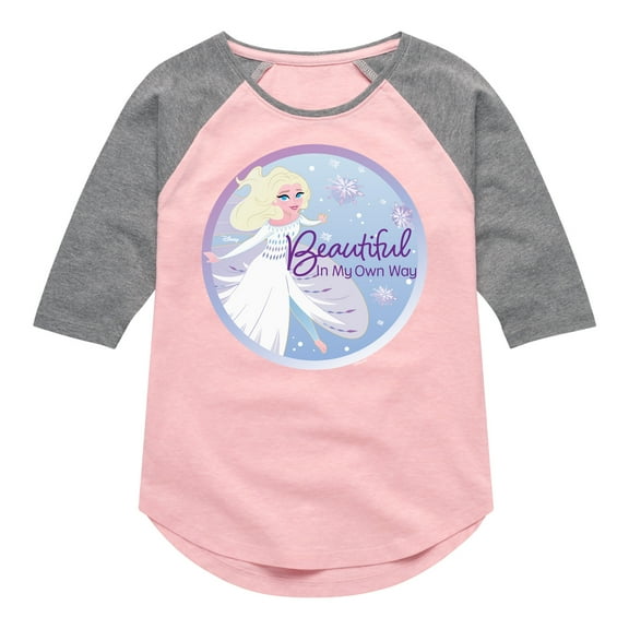 Frozen - Winter - Beautiful In My Own Way - Toddler & Youth Girls Raglan Graphic T-Shirt