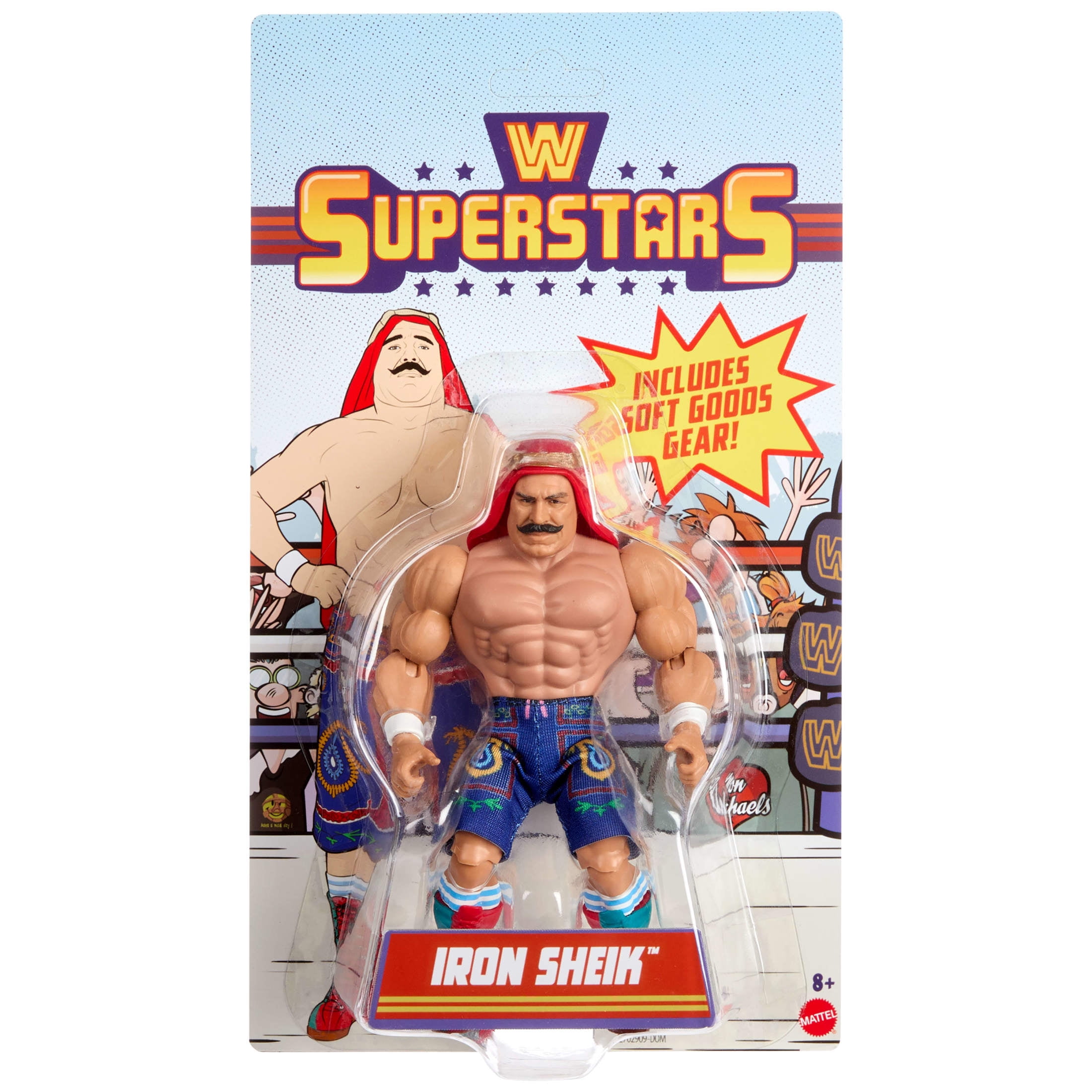 WWE Superstars The Iron Sheik Action Figure & Accessories, Series 14 Retro 6-inch Collectible Set