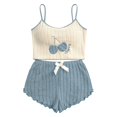 thumbnail image 4 of Pajamas for Women Set Cherry Embroidered Soft Sleeveless Tank Top and Shorts Two Piece Outfit, 4 of 4