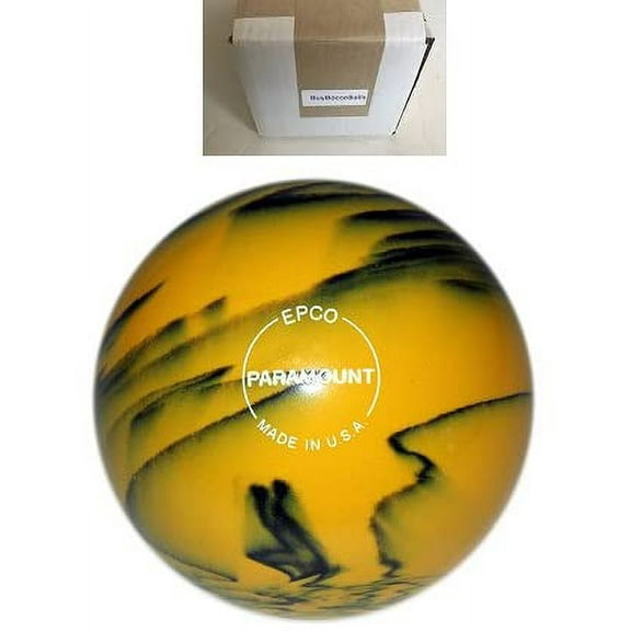 BuyBocceBalls New Listing - EPCO Candlepin Bowling Ball- Single - Marbleized Glow - Yellow & Black (4 7/8 inch - 3lbs 8oz)