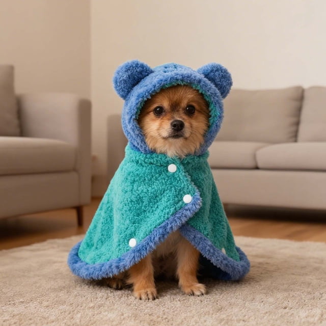 Insulating Cape Wrap Hooded Blanket For Small Dogs And Cats Cozy Soft Cold Weather Outdoor Adventure Comfort Warmth