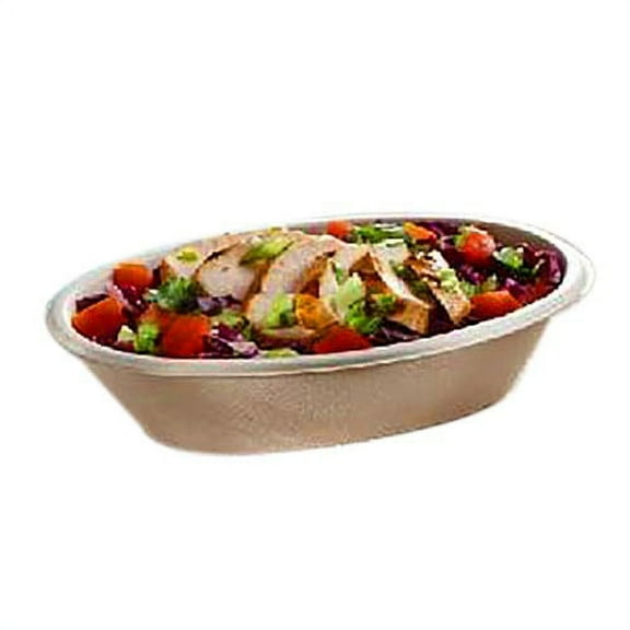 Sabert 27 oz. Pulp Burrito Bowl, Eco-Friendly Pulp Design, 9" x 6" x 2.1" | 300/Case