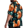 thumbnail image 3 of Squirrel Men's Button Down Casual Hawaiian Print Short Sleeve Summer Beach Shirt, 3 of 6