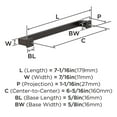 thumbnail image 4 of Amerock Bridgeport 6-5/16 inch (160mm) Center-to-Center Oil-Rubbed Bronze Cabinet Pull - 10 Pack, 4 of 5