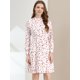 thumbnail image 2 of Vestido Floral De Una Línea De Manga Larga Con Columpio Hasta La Rodilla Y Cuello Simulado Para Mujer Blanco L, 2 of 6