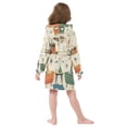 thumbnail image 4 of FORMRS Niños Bathrobe Unisex Hooded Robe Soft Plush Pajamas Sleepwear, Size 7-9T, Beige Cats Reading, 4 of 7