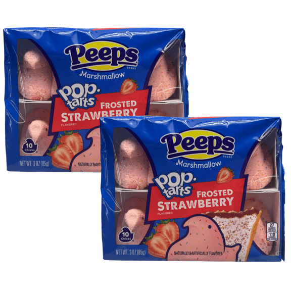 PEEPS Pop-Tarts Frosted Strawberry Marshmallow Chicks, Easter Candy,  3.0 oz - 2 Pack