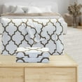 thumbnail image 5 of Mocassi Pattern Printed Pillowcases 2-Piece Set Egyptian Quality 1500 Thread Count Timeless Classic Designs Soft and Smooth Weave, Wrinkle Resistant, Quatrefoil King Pillowcase, White, 5 of 5