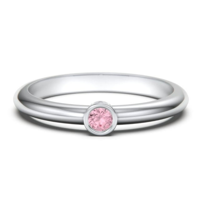 Classic Bezel Set Birthstone Ring - Pink Tourmaline (October)