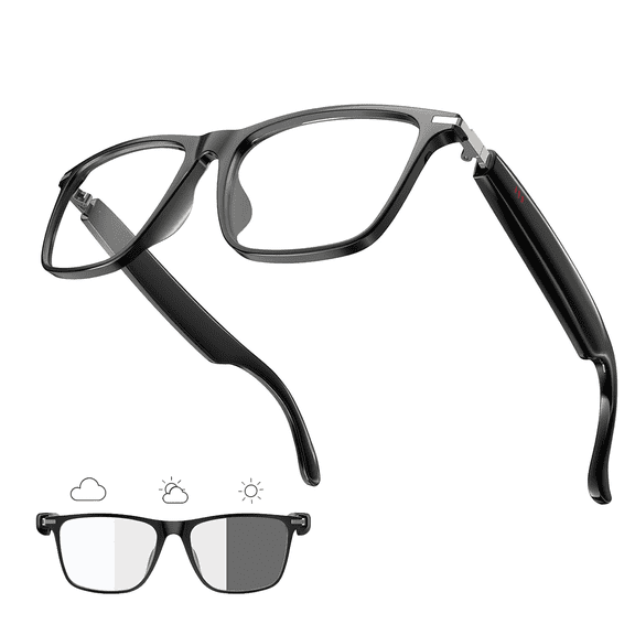 AI Smart Glasses for Men Women, Bluetooth Audio Glasses with Open Ear Design, Wireless Headphones, Hands-Free Calling, Voice Assistant Support, IP66 Waterproof, 6H Playtime for Working Relaxing