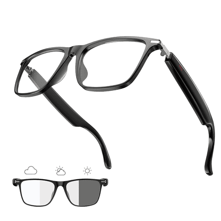 AI Smart Glasses for Men Women, Bluetooth Audio Glasses with Open Ear Design, Wireless Headphones, Hands-Free Calling, Voice Assistant Support, IP66 Waterproof, 6H Playtime for Working Relaxing