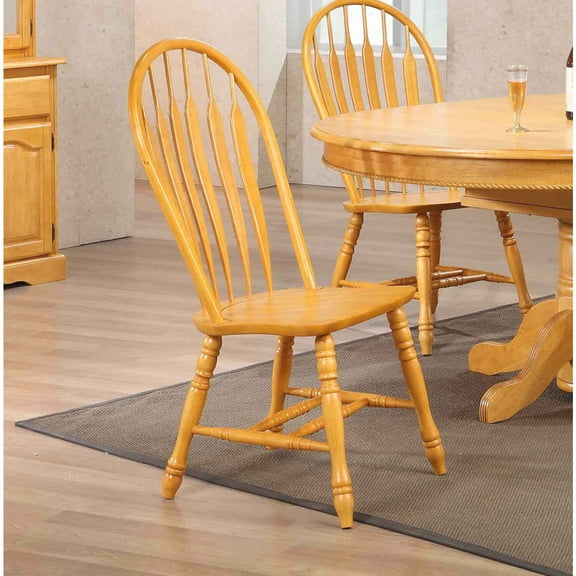 HomeStock Oak Comfort Back Retro Relaxation Dining Side Chair - Light Oak Solid Wood, Set of 2 Fully Assembled Side Chairs, Perfect for Modern and Retro Dining Spaces