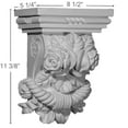 thumbnail image 2 of Ekena Millwork 8 1/2"W x 5 1/4"D x 11 3/8"H Rose Corbel, 2 of 5