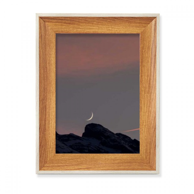 Moon Mountain Sky Desktop Wooden Photo Frame Display Picture Art Painting Multiple Sets