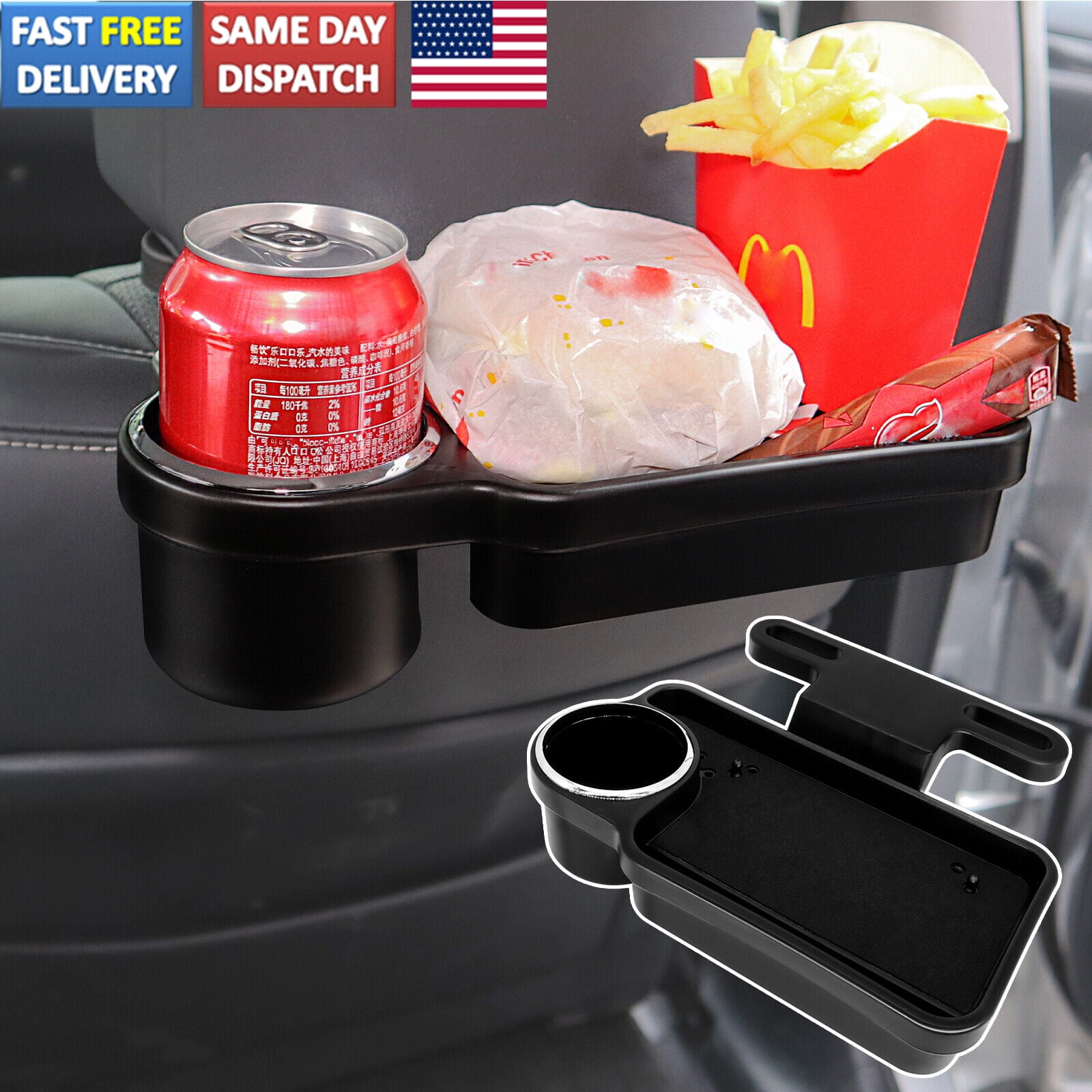 AUTOXBERT 9''×5'' Black Car Phone Mount Universal Car Back Seat Tray