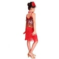 thumbnail image 2 of Aosijia Girls Sequin Tassel Dress Latin Dance Skirt Costume Sparkling Sleeveless Fringe Dress for Kids Children Ballet Tango Rumba Dancewear 4-18 Years, 2 of 5
