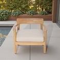 thumbnail image 2 of Tcbosik Outdoor Wood Chair with Cushion, Modern Club Chair, Lounge Armchair for Patio, Garden, Deck, Backyard, Teak & Beige, 2 of 11